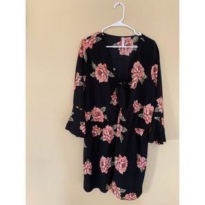 Black floral plus size romper